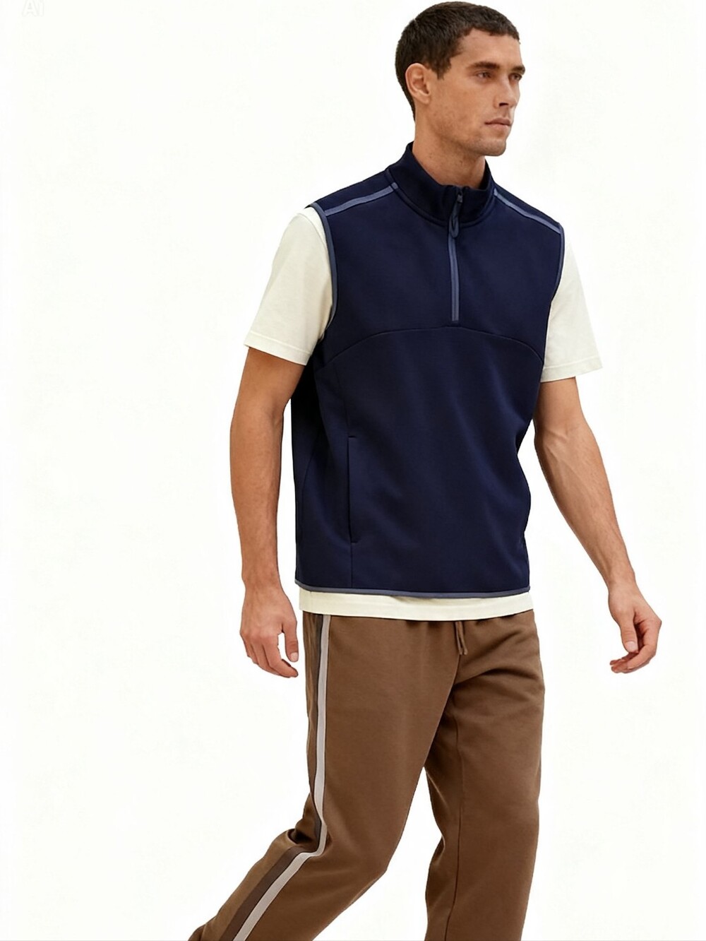 NEW! Under Armour 1/3 - Zip Pull-On Vest in Navy Size  L